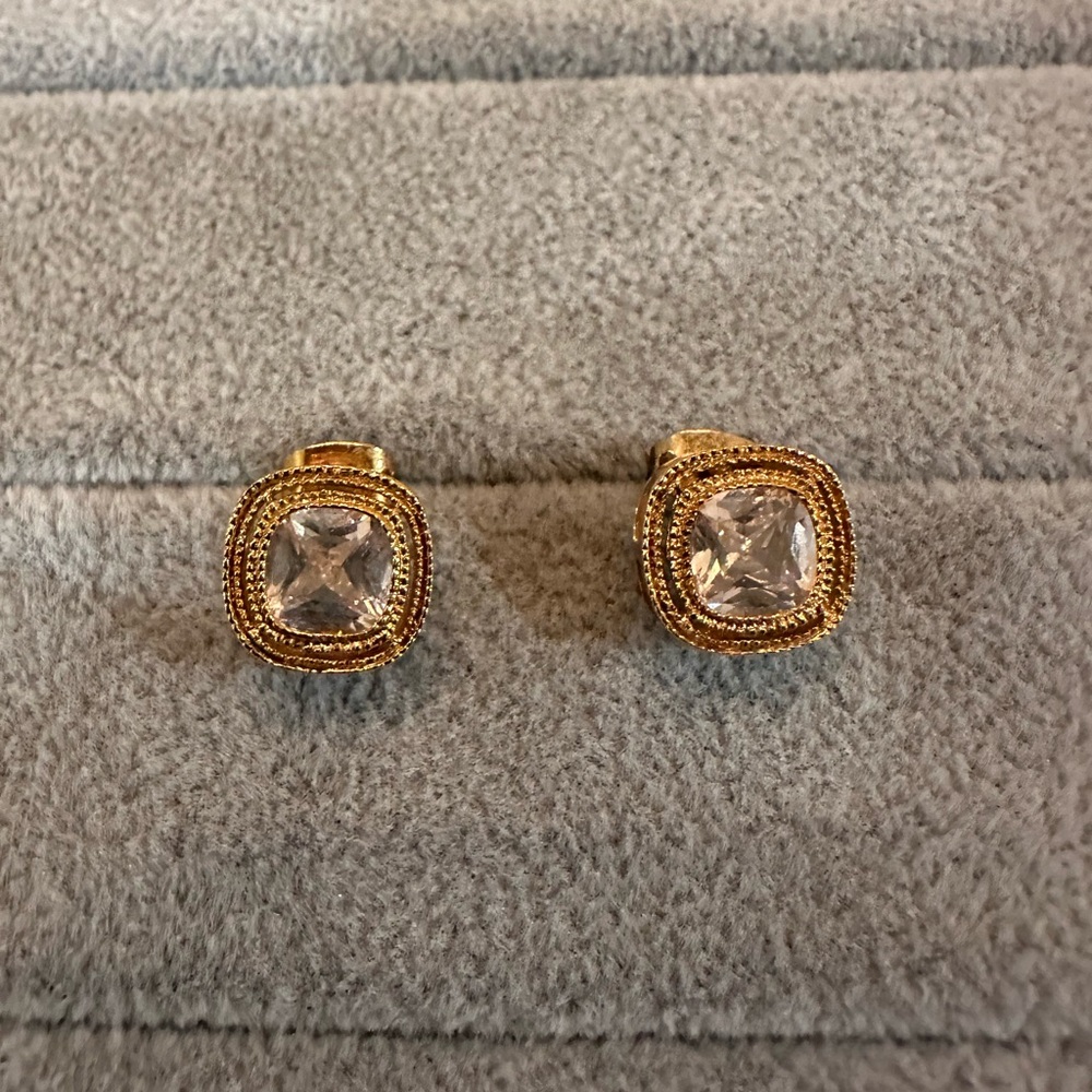 Gold-Plated Studs with Swarovski Crystals